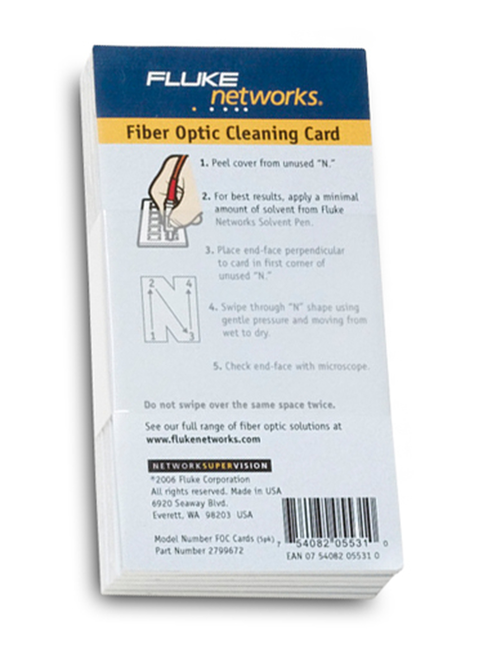 FIBER OPTIC CLEANING CARDS PCT C/ 5